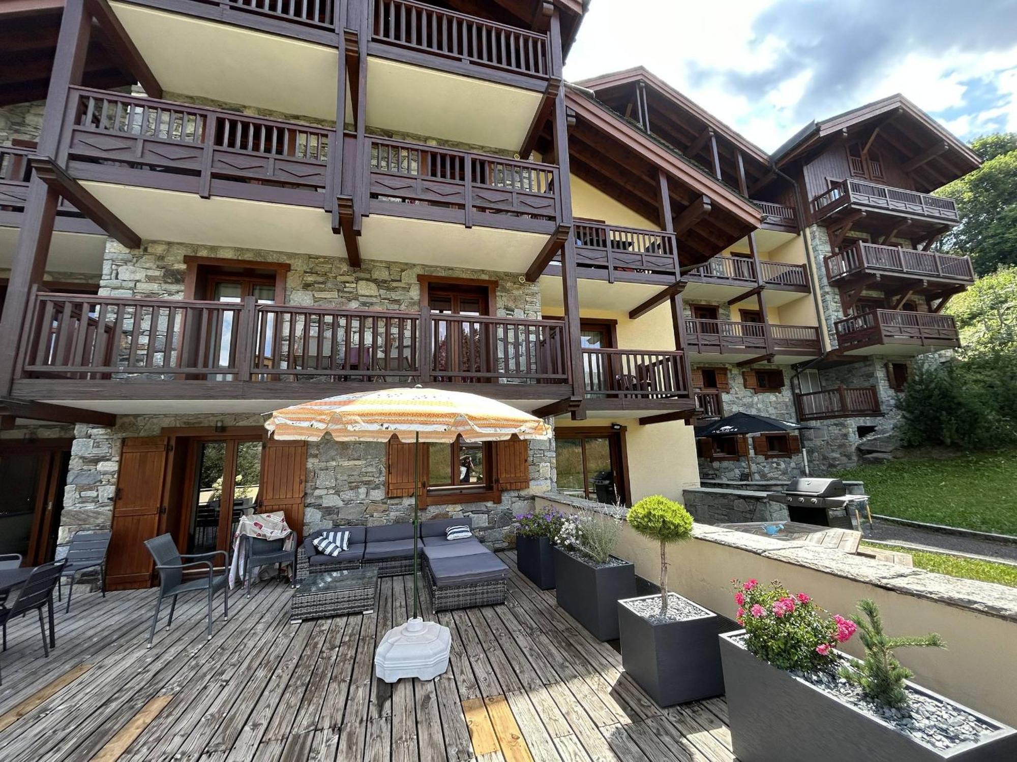 Luxueux Apt 8Pers Avec Piscine & Spa, Pied De Pistes, St Martin De Belleville - Fr-1-461-13 圣马丁德贝尔维尔 外观 照片